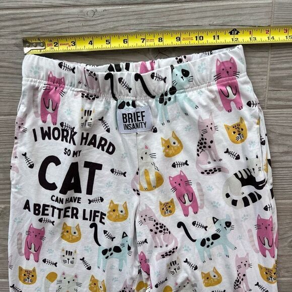 Brief Insanity Mens Multicolor Allover Cat Design Relaxed Fit Lounge Pants Small - Picture 2 of 7